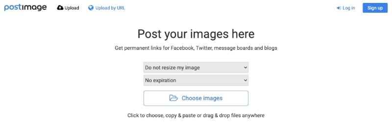 Post images is a great Imgur alternative