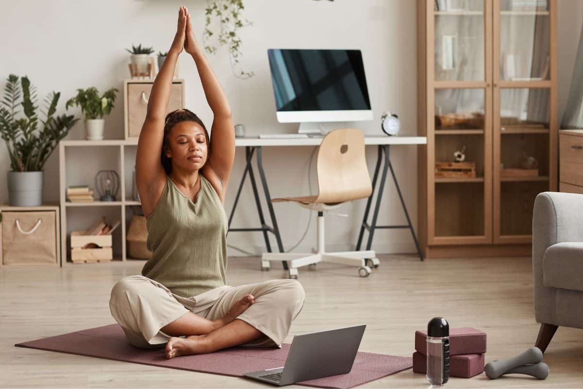 woman doing yoga