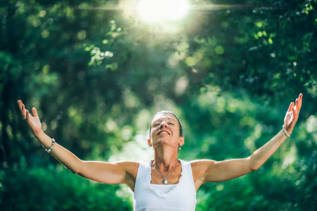 woman enjoying the sunlight